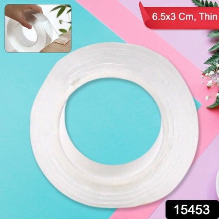Sticky Double Sided Tape Washable Adhesive Tape Reusable (Thin 6.53 Cm 1 Pc)