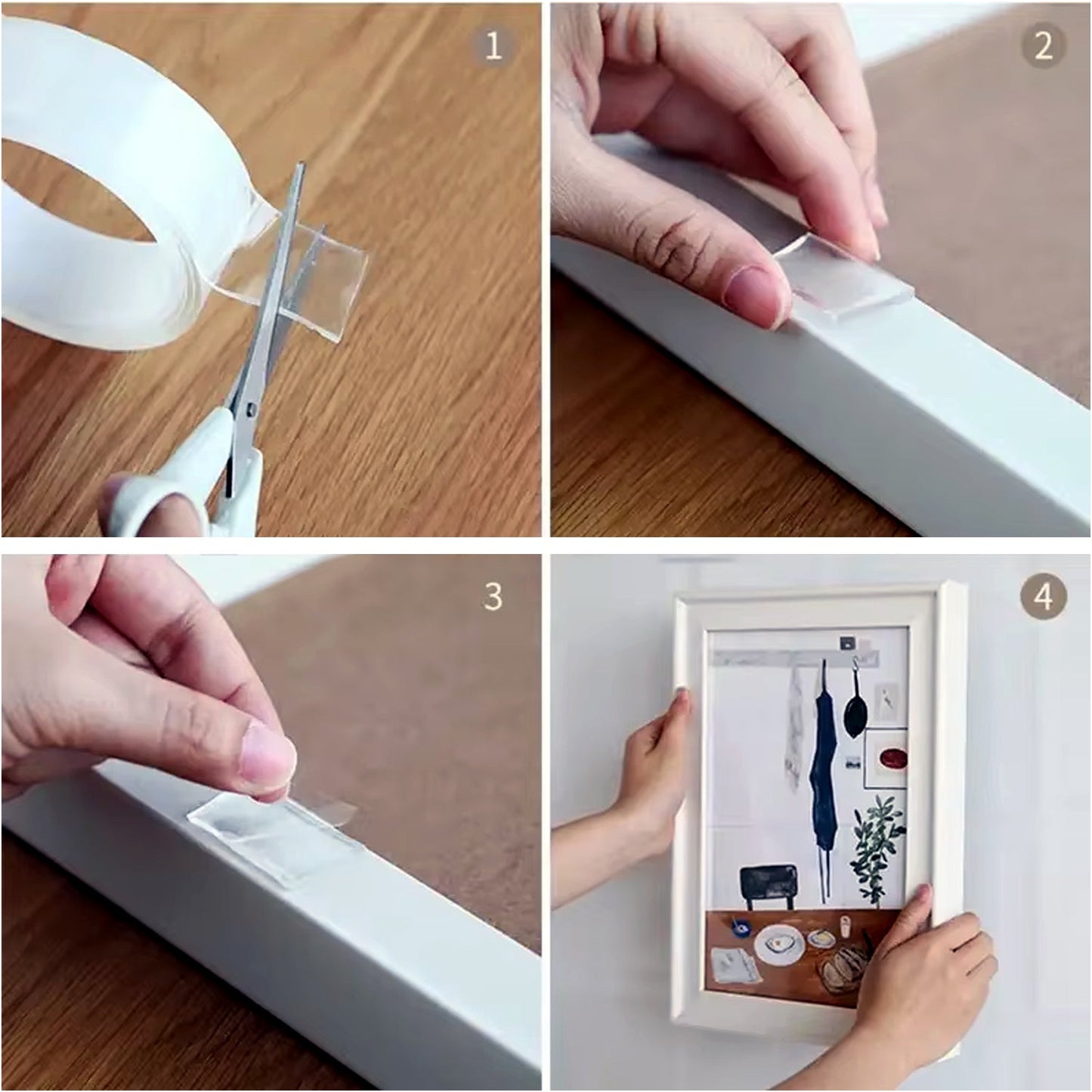 Sticky Double Sided Tape Washable Adhesive Tape Reusable (Thin 6.53 Cm 1 Pc)